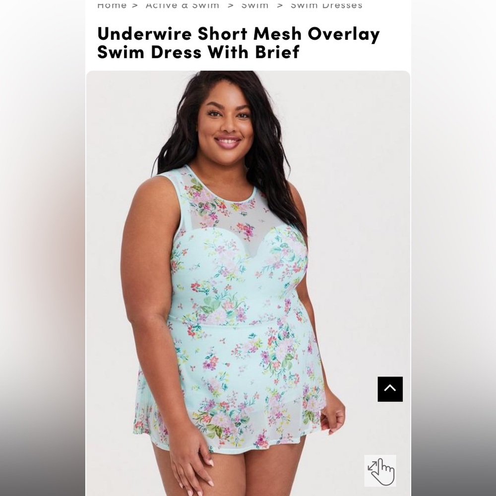 Torrid Green Underwire swim dress with overlay size 1 D/DD